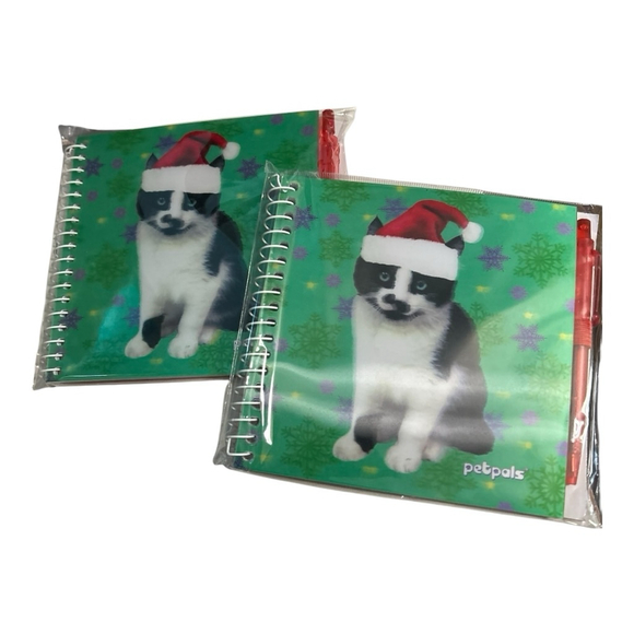 Holiday Santa Tuxedo Cat Petpals Notebook Journal Green - Picture 5 of 5
